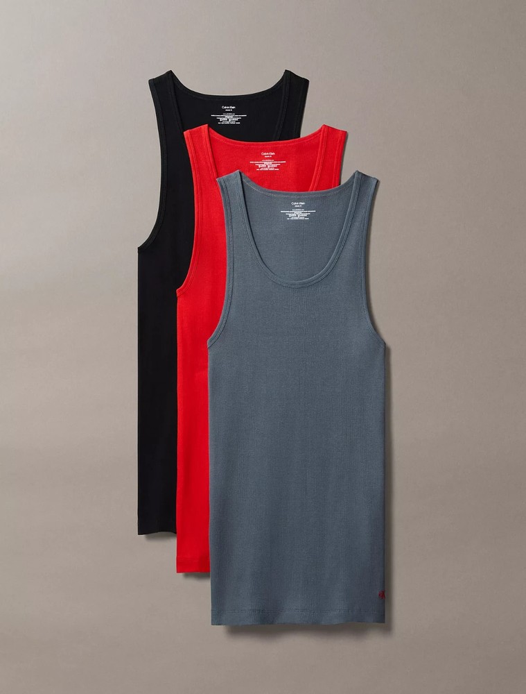 Calvin Klein Cotton RIB (Medium) NB4036-058 MULTI COLOR TANK TOPS 3 PACK
