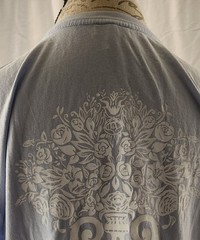 Express Light Blue Pima Cotton Floral Print T-Shirt Large