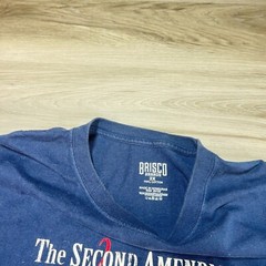 Brisco Brands The Second Amendment Shirt Adult 2XL Navy Blue USA Flag America