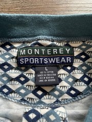 Vtg Monterey Sportswear Long Sleeve Shirt Mens Size Large Blue Geometric Pattern