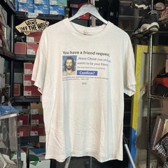Sz L – Vintage Y2K Jesus Tee – Facebook Friend Request Jesus Shirt – Kerusso