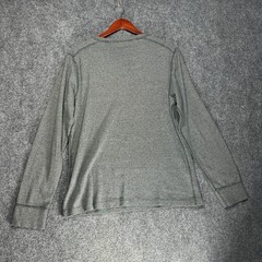J Crew Shirt Mens Large Henley Gray Cotton Long Sleeve Pullover Buttons Rib Cuff