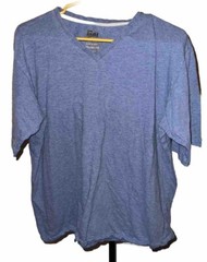 Blue Modern Fit Large 100% Cotton V-Neck T-Shirt