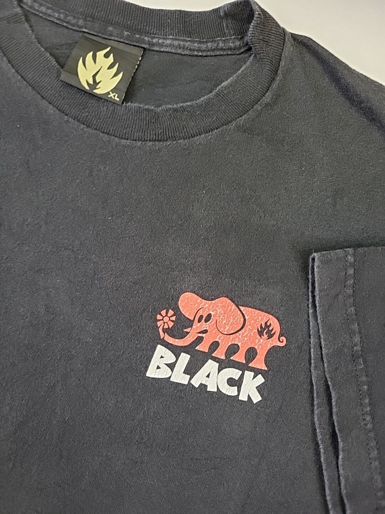 Vintage Black Label Skateboards Mullet Logo T-Shirt, Size (XL), 23×31″, Black