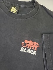 Vintage Black Label Skateboards Mullet Logo T-Shirt, Size (XL), 23×31″, Black