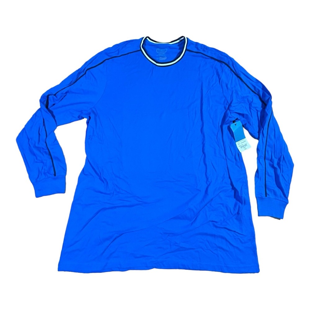 The Foundry Big & Tall Mens 3XL Long Sleeve T-Shirt Blue Solid