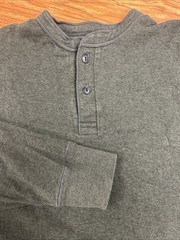 L.L.Bean Two Layer Henley Shirt Mens XL Regular Green Wool Blend Base Layer