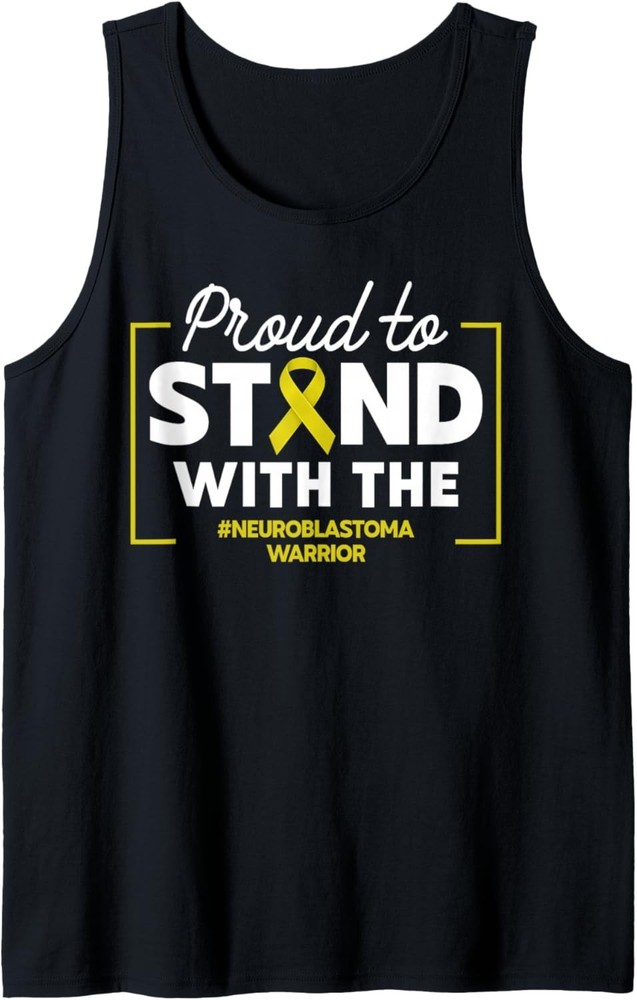 Neuroblastoma Awareness Tank Proud Support Warrior Gift Yellow Ribbon Tank Top