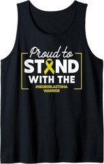 Neuroblastoma Awareness Tank Proud Support Warrior Gift Yellow Ribbon Tank Top