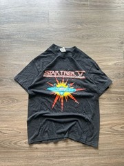 Startrek Black T shirt Graphic Vintage 1980 Licensed 1989, Single Stitch USA