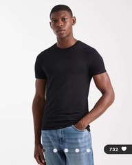 ASOS DESIGN essentials muscle fit T-shirt in black Size S
