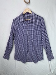Paul Smith Navy Pink Plaid Long Sleeve Shirt Made in Italy EU 43 XL Collared