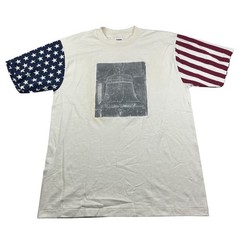 VTG LA Sportswear x Liberty Bell USA Flag S/S T-Shirt Ivory • USA • Large