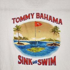 Tommy Bahama Shirt Mens XL White Sink Or Swim Golf Graphic Beach Tropical Tee