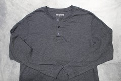 Ash & Erie Henley Shirt Mens Medium Gray Long Sleeve Jersey Cotton Blend