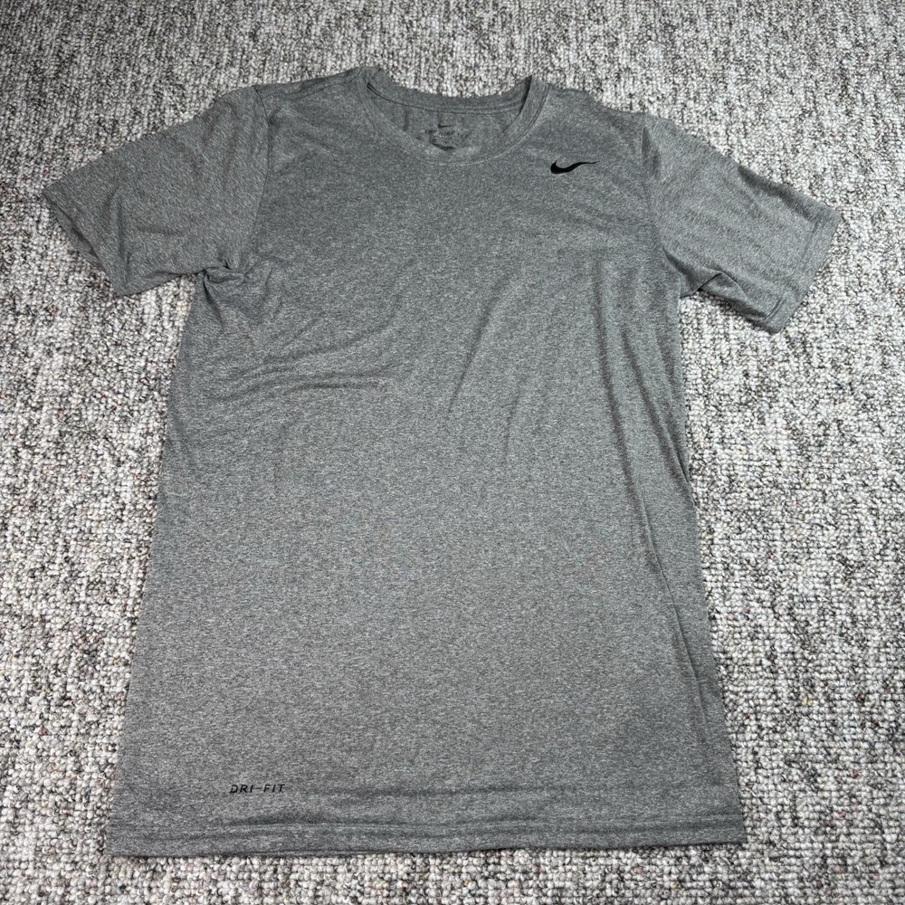 Nike Shirt Mens Small Tall Training Gym Running Dri-Fit Legend Carbon Gray