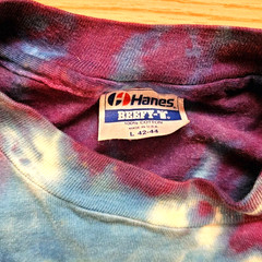 Vintage 80s 90s Spiral Tie-Dye T-Shirt Long Sleeve Size Large Single Stitch