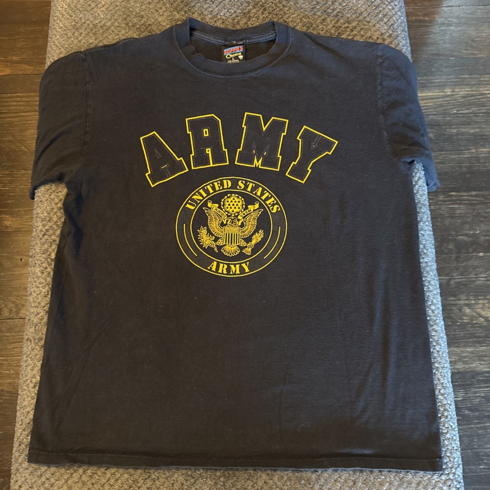 Vintage 90s Soffe US Army T Shirt Mens Large Black Tee Double Sided USA