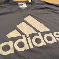 Adidas Ultimate Tee Mens XL Gray Climalite Short Sleeve Logo Graphic T-Shirt