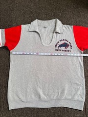 Vintage Late 70s Champion Blue Bar Tag Collared Short Sleeve Sweatshirt NDSU M