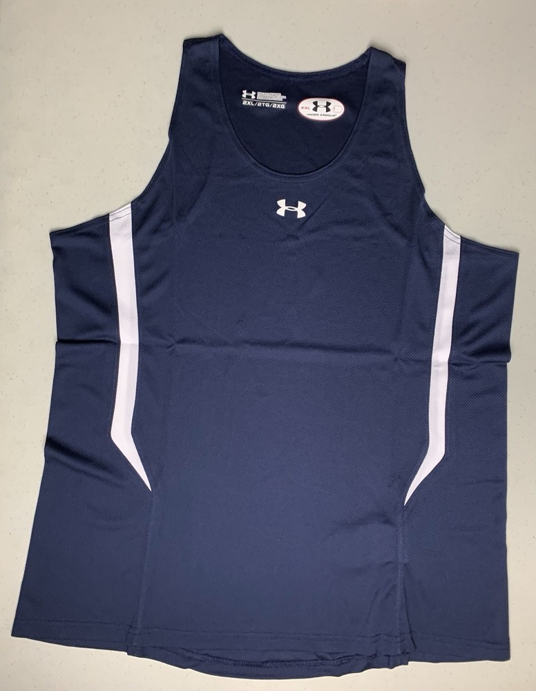 Under Armour Sleeveless Shirt Tank top Blue & White New In Package 2XL XXL