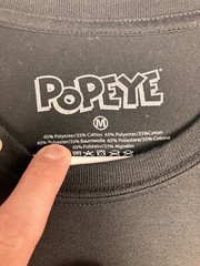 Popeye Graphic Tee Shirt. Size M. Poly/Cotton Blend. Free Ship! 135854.