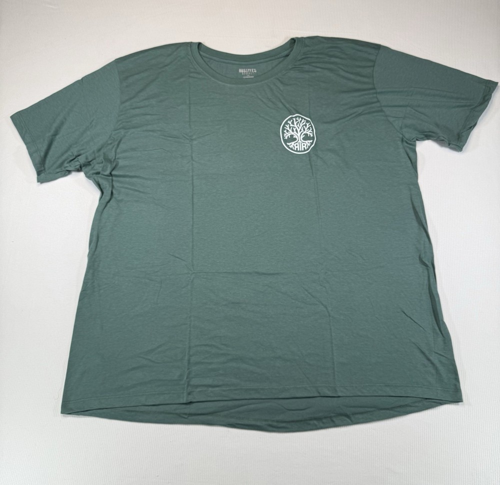 New Russell’s Reserve Bourbon T Shirt Green Logo Tee 2XL Sustainable Blend