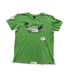 Anvil Lightweight Surf Padre Island TX Graphic T-Shirt Size Large Green