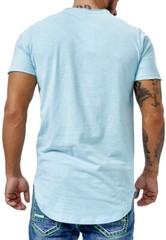 Mens T-Shirt Body Fitness Deep V Neck Long Shirt Casual Basic