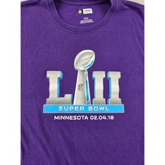 NFL Team Apparel Super Bowl LII 52 Minnesota 2018 Purple Graphic T-Shirt Mens L