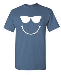 Goggles Smiling Face Sarcastic Humor Graphic Super Soft Ring Spun Funny T Shirt