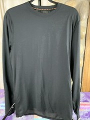 Terramar Mens Medium Black Long Sleeve Poly Base Layer Shirt