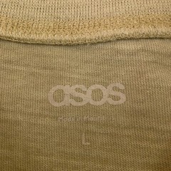 Asos Mens Large Beige Cotton Classic Crew Neck Short Sleeve T-Shirt NWOT