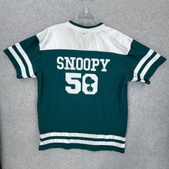 Peanuts Snoopy Jersey Mens Large Blue Shirt Football Mesh Distressed V-Neck