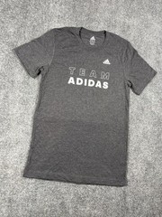 Adidas Shirt Mens Size Small Short Sleeve Gray Logo Outdoor Casual Sports Gray