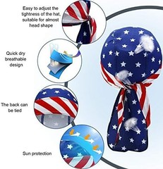 3 Pcs Do Rags Dew Rag Skull Caps for Men Bandana Beanie Hats Pirate Hats Cycling