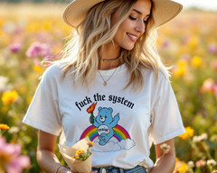esist with Love Care Bear T-Shirt – Positive Activism Retro Rainbow Tee A498