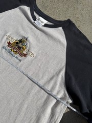 Disney World Mickey Mouse grey & black baseball tee mens large