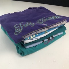 Lot of 6 Vintage Single Stitch T Shirts Random Mixed Sizes Variety Bundle Blues