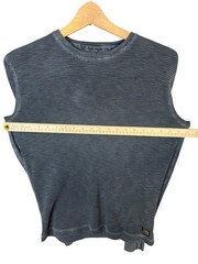 Lucky Brand Slub Thermal Shirt Mens M Gray Waffle Knit Long Sleeve Crewneck