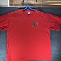 Bayside United States Marines Red T-Shirt Size 2XL Short Sleeve