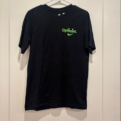 Nike Mens Just Do It Graphic T-Shirt Black Neon Green Swoosh Small AR5006-011