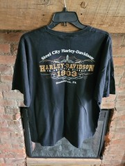 Men’s Harley Davidson T Shirt – Black – “Steel City” Washington PA – Size XL A12