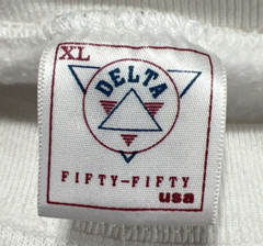 Vintage Fishing Quote XL Sweatshirt White Biblical Rod & Reel 90s Delta USA Made