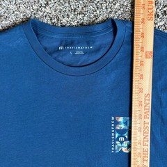 Travis Mathew T-Shirt Men Large L Blue Return Ticket Graphic Golf Soft NWT