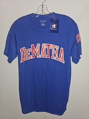 NWT Champion Dematha Catholic High School Small Mens Blue Graphic Logo Tee