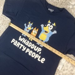 Bluey Whaddup Party People Graphic Shirt Mens Large Bingo Dad Mom Disney 306