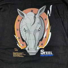 Vintage Black Steel Pony Express Longsleve T-Shirt 2XL 90s