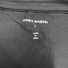 Cozy Earth Bamboo T Shirt Mens Large Black Pocket Stretch Knit Lounge NEW
