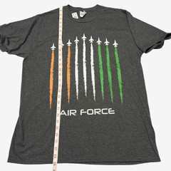 New Port & Company Air Force T Shirt Large Orange White Green India Flag Colors
